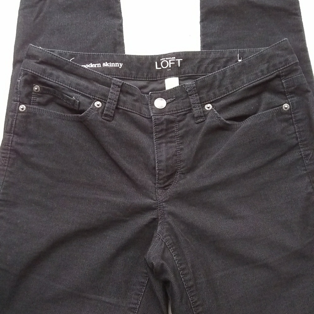 Modern Skinny Loft Black Skinny Corduroy Pants